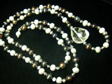 Black, Silver Pearls, Clear Quartz, Sterling Silver Necklace - Leila Haikonen Jewellery