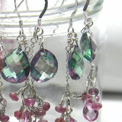 Pink & Green Mystic Topaz Earrings - Leila Haikonen Jewellery