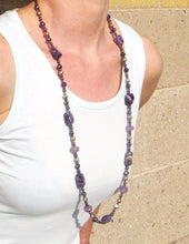 Luxurious Amethyst & Pearls Silver Necklace - Leila Haikonen Jewellery