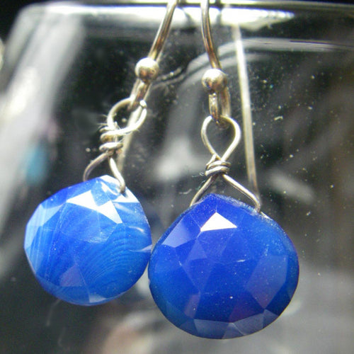 Lovely Blue Chalcedony Silver Earrings - Leila Haikonen Jewellery