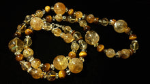 Golden Citrine, Tiger Eye & Silver Necklace - Leila Haikonen Jewellery