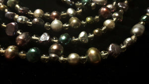 Black Pearl & Smoky Quartz Silver Necklace - Leila Haikonen Jewellery