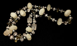 Rose & Smoky Quartz Silver Necklace - Leila Haikonen Jewellery