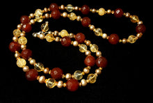 Carnelian & Citrine, Pearl Silver Necklace - Leila Haikonen Jewellery