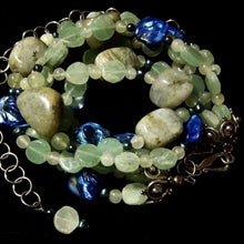 Labradorite, Aventurine & Blue Shell Silver Necklace - Leila Haikonen Jewellery